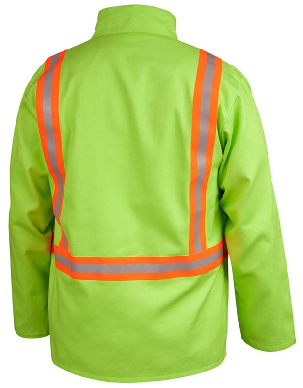 Black Stallion Clothing Black Stallion Welding Jacket - FR Lime Cotton w/Reflectives JF1010-LM
