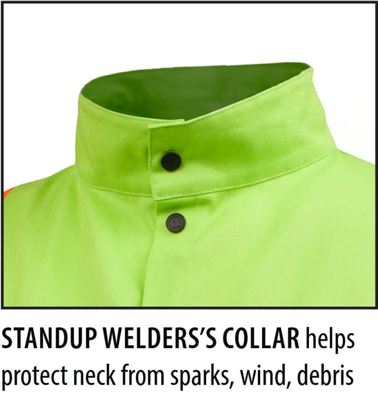 Black Stallion Clothing Black Stallion Welding Jacket - FR Lime Cotton w/Reflectives JF1010-LM