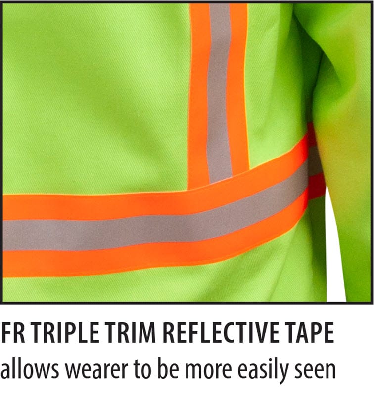 Black Stallion Clothing Black Stallion Welding Jacket - FR Lime Cotton w/Reflectives JF1010-LM