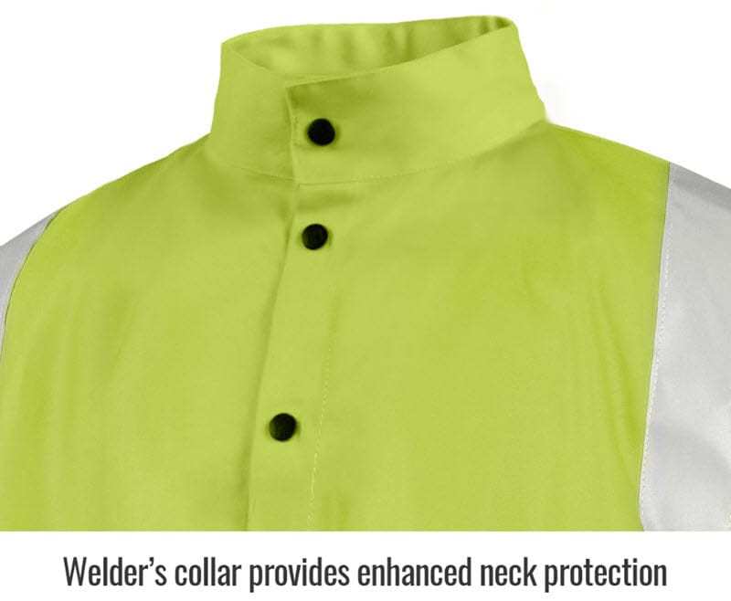 Black Stallion Clothing Black Stallion Welding Jacket - FR Lime w/Reflectives JF1012-LM