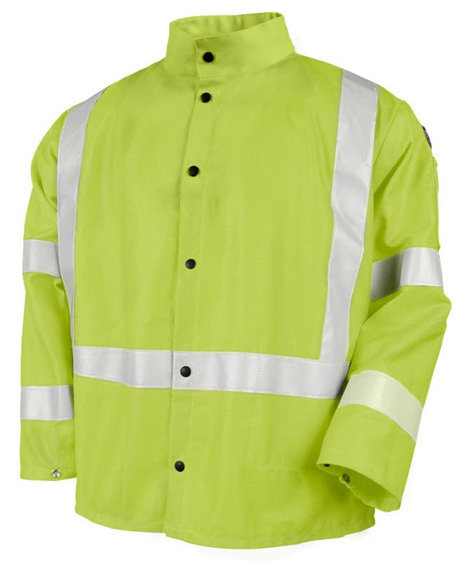 Black Stallion Clothing Black Stallion Welding Jacket - FR Lime w/Reflectives JF1012-LM