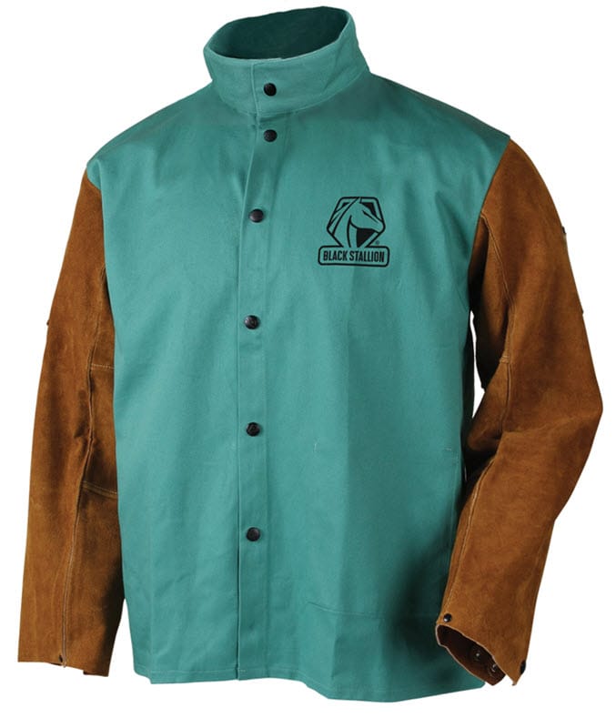 Black Stallion Clothing Black Stallion Welding Jacket - Hybrid FR Cotton/Cowhide F9-30C/BS