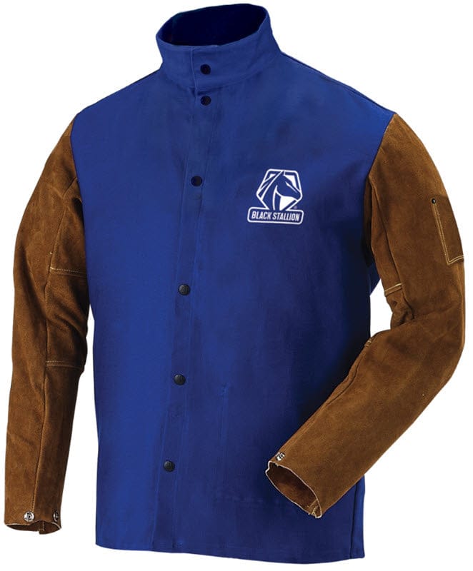 Black Stallion Clothing Black Stallion Welding Jacket - Hybrid FR Cotton/Cowhide FRB9-30C/BS