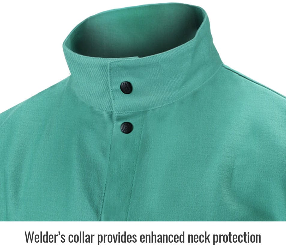 Black Stallion Clothing Black Stallion Welding Jacket - TruGuard 200 FR Green Cotton F9-30C