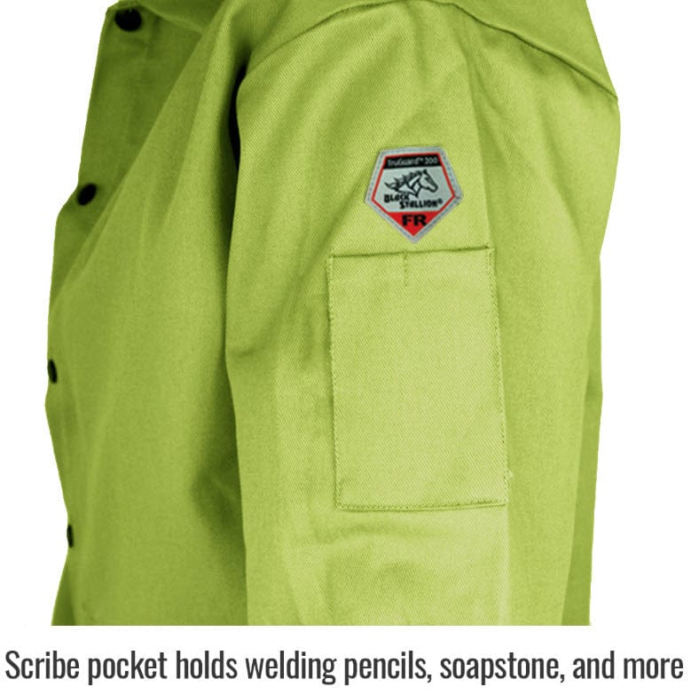 Black Stallion Clothing Black Stallion Welding Jacket - TruGuard 200 FR Lime Cotton FL9-30C