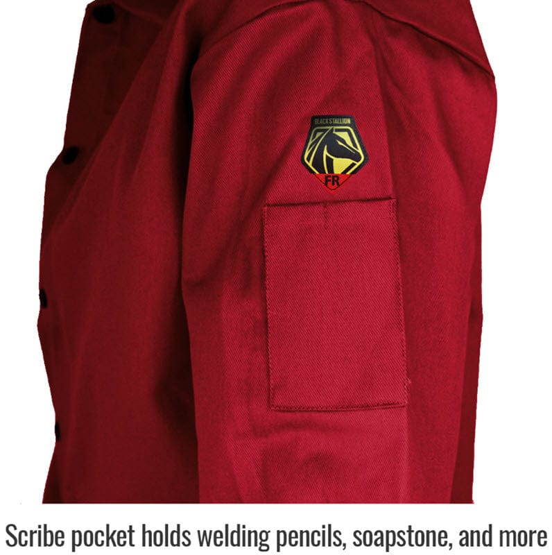 Black Stallion Clothing Black Stallion Welding Jacket - TruGuard 200 FR Red Cotton FR9-30C
