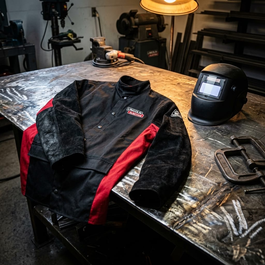 Lincoln Shadow Split Leather-Sleeved Welding Jacket K2986