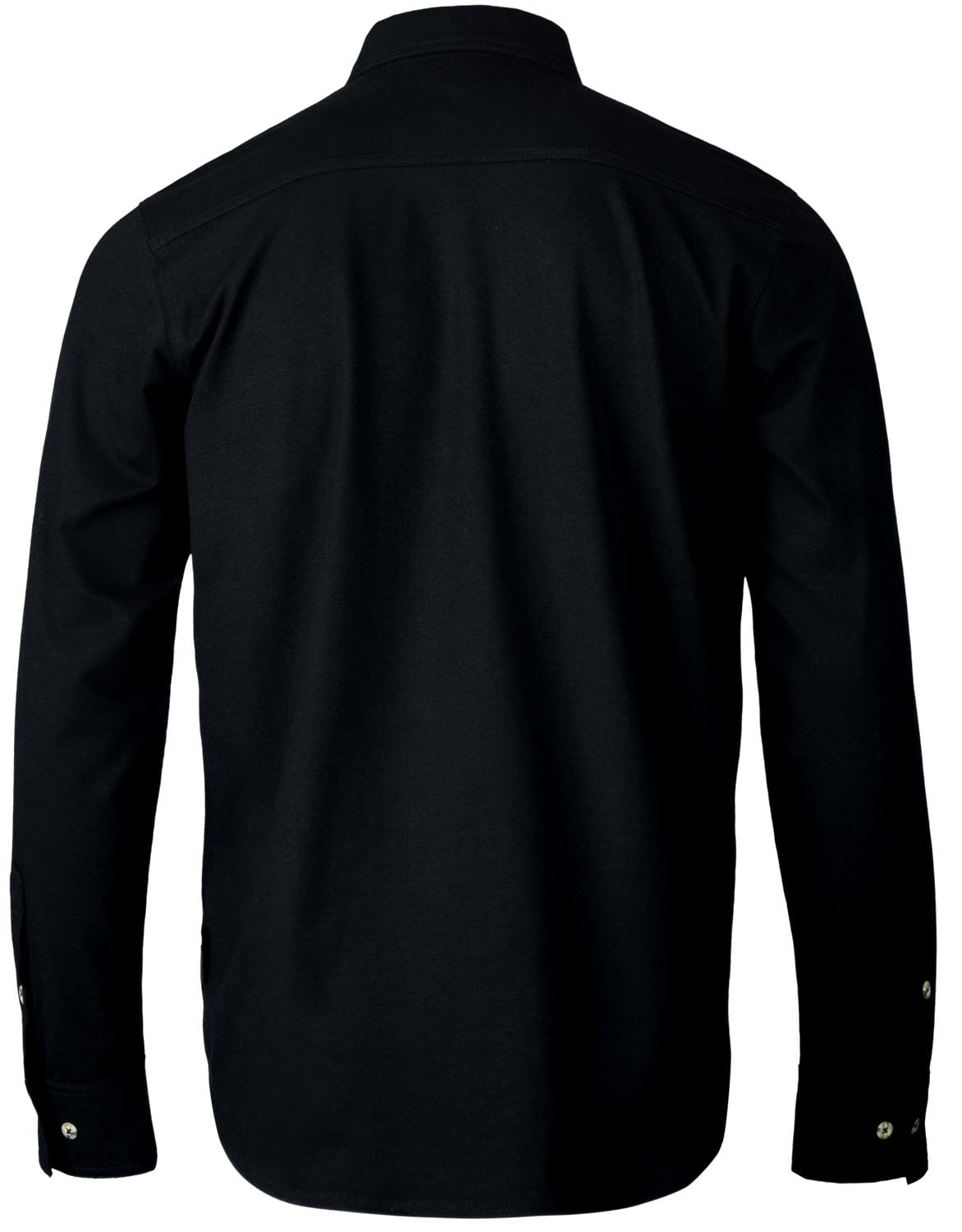 Back view of a black Tillman long sleeve button down shirt