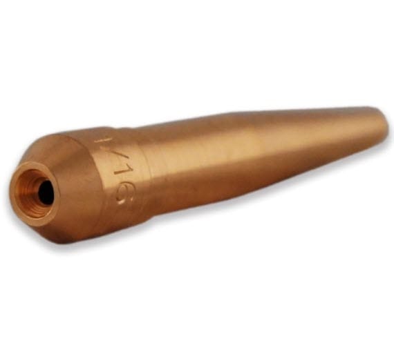 Copper welding contact tip with threaded end