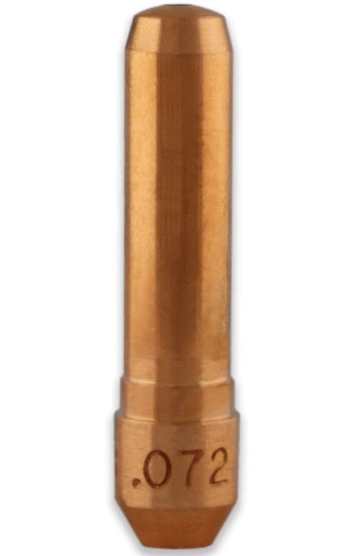 Copper welding contact tip with 072 size marking