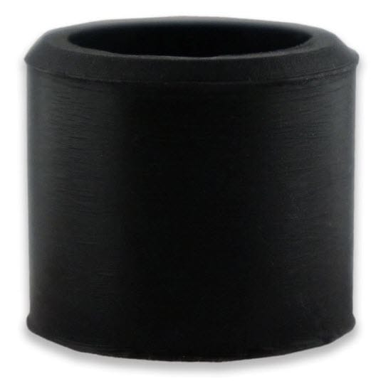 Black cylindrical rubber spacer