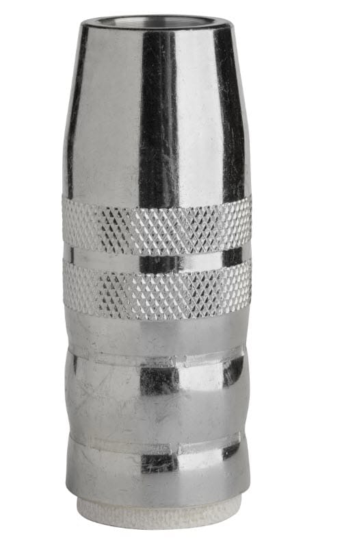 Metal MIG welding nozzle with knurled grip
