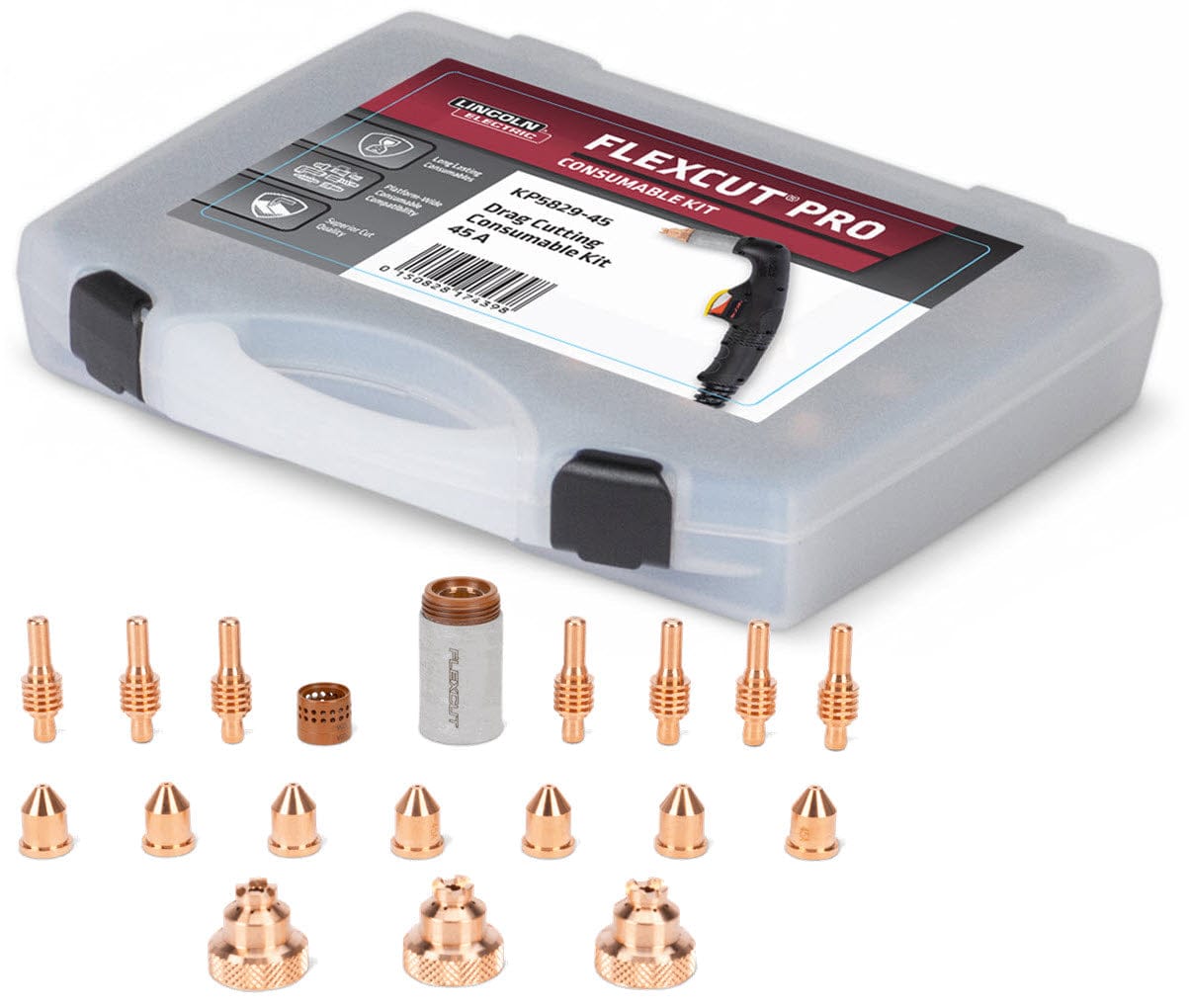 Lincoln Consumables Lincoln FlexCut PRO Drag Cutting Kit - 45 Amp KP5829-45