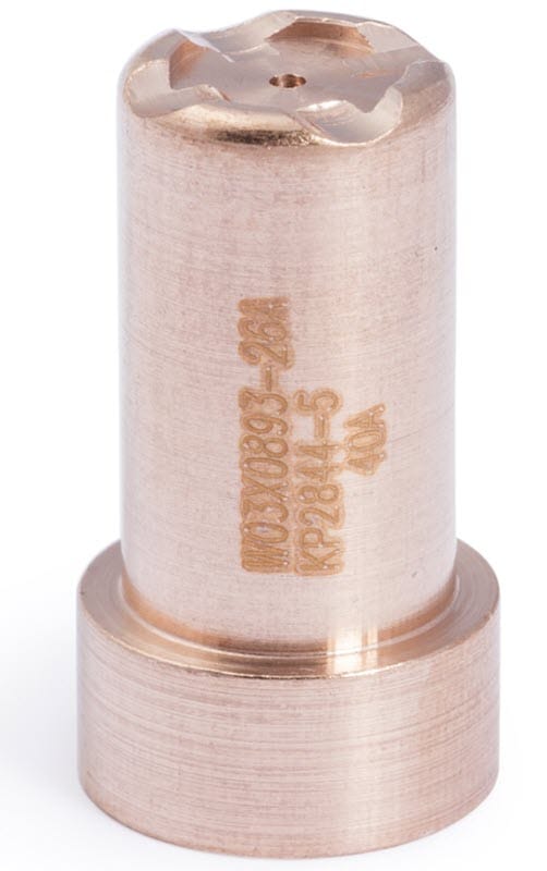 Copper plasma cutting nozzle with engraved part numbers