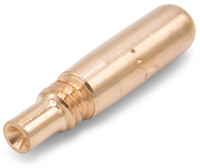 Copper welding contact tip with threaded base