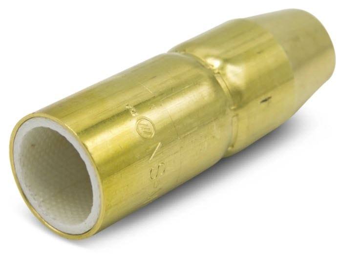 Brass welding nozzle with white ceramic liner