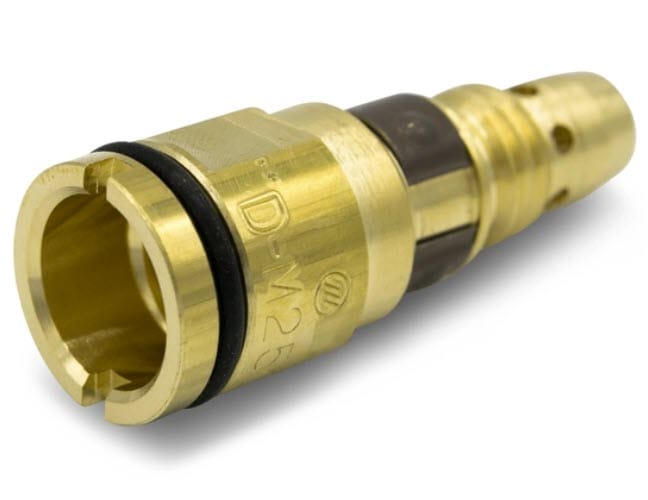 Brass pneumatic fitting with black rubber O-ring