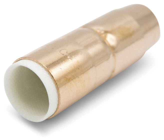 Miller copper welding nozzle with white ceramic liner