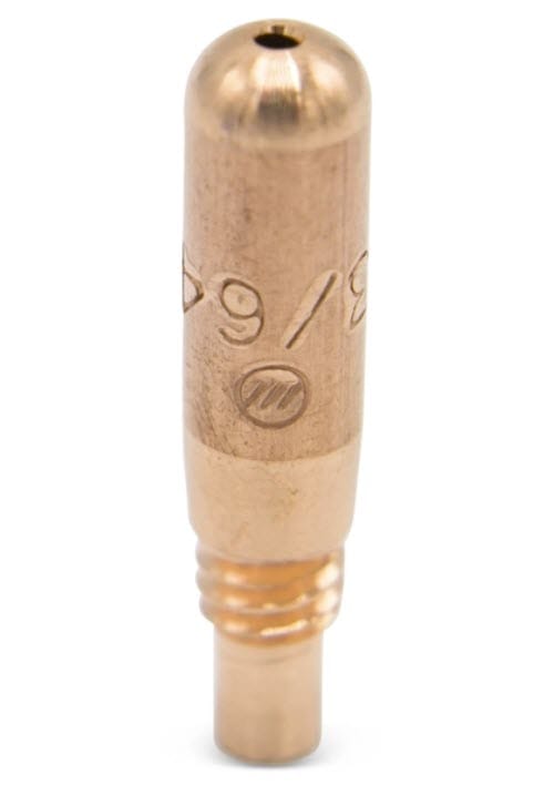 Copper welding contact tip with threaded base
