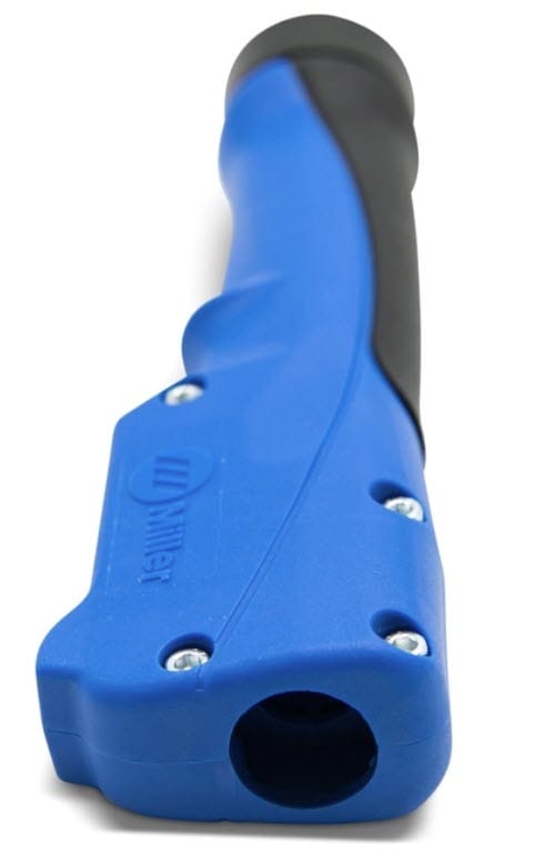 Blue and black Miller welding gun handle
