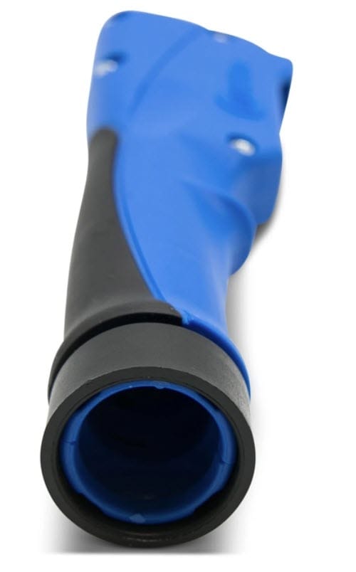 Blue and black ergonomic handle for a vacuum or cleaning tool