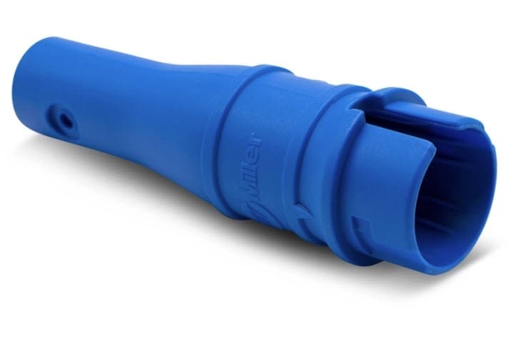Blue Miller welding cable connector