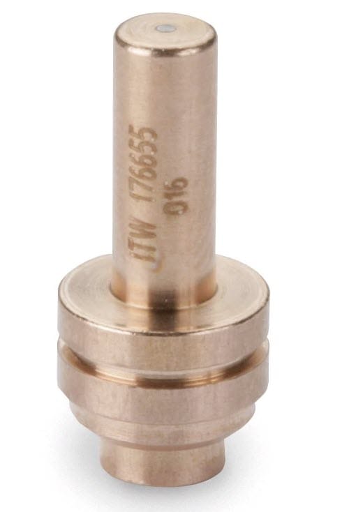Copper welding contact tip with engraved part number