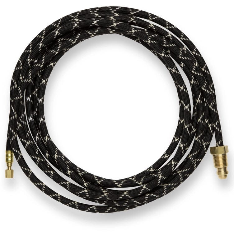 Weldcraft black and white braided welding hose with brass fittings