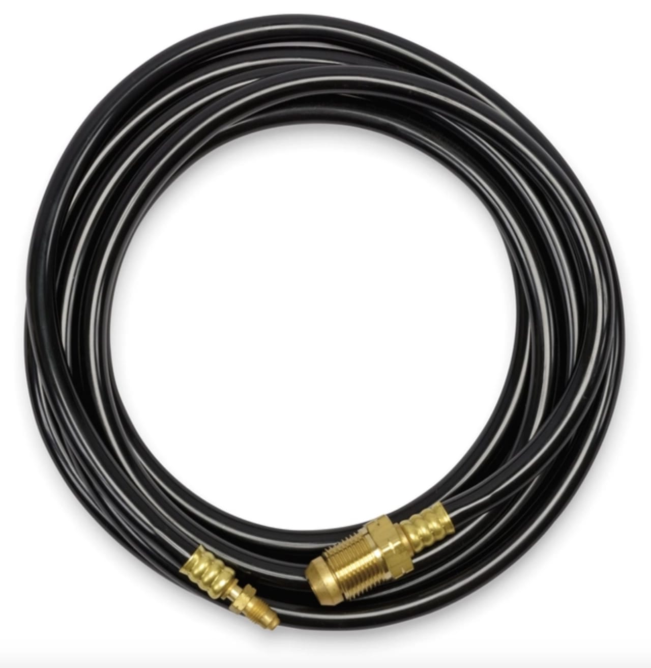 Weldcraft black coiled welding hose with brass fittings