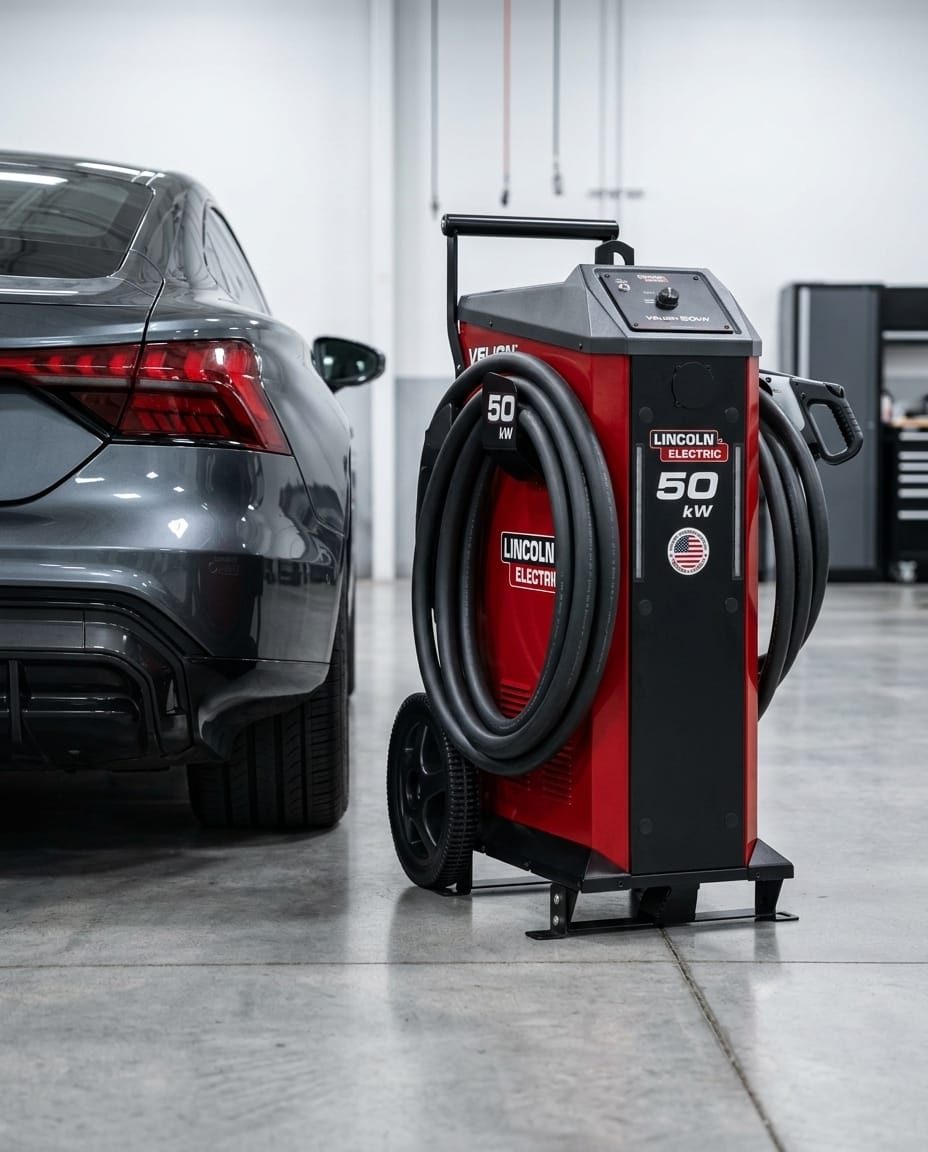 Mobile DC Fast EV Charger — Service Bay Lifestyle | Generated by Modelize