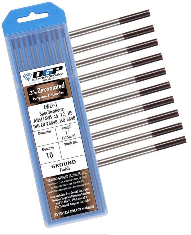 Diamond Ground 0.3% Zirconiated Tungsten Electrode ZI-1/16