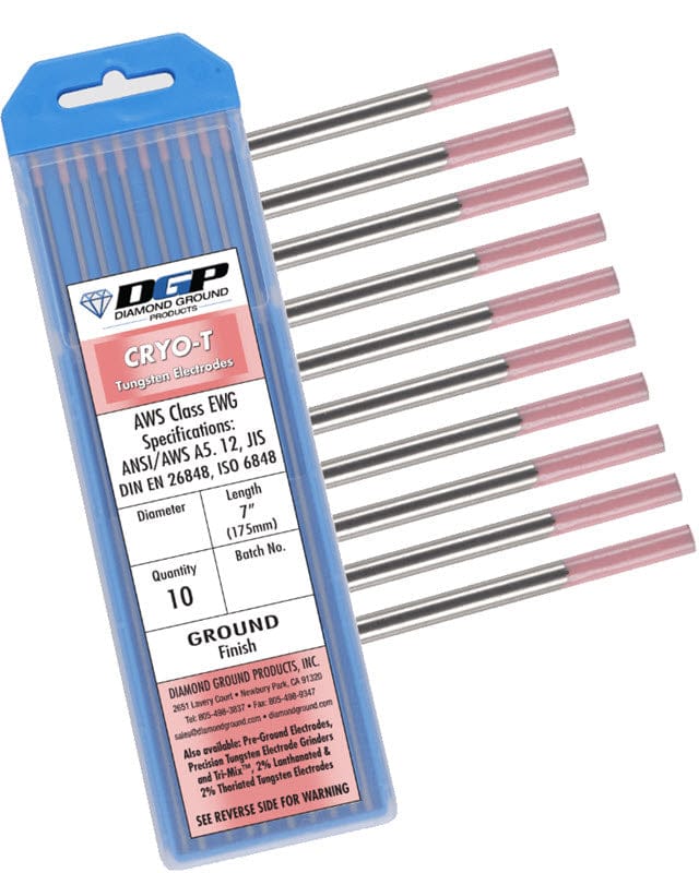 Diamond Ground Filler Metals Diamond Ground CRYO-T 2% Thoriated Tungsten Electrode CT-1/8