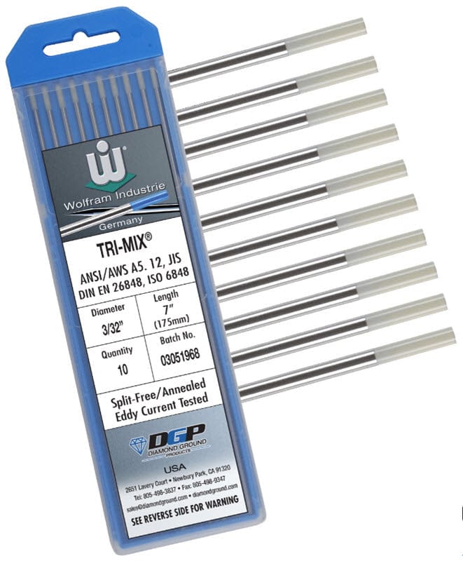 Diamond Ground Tri-Mix Tungsten Electrode