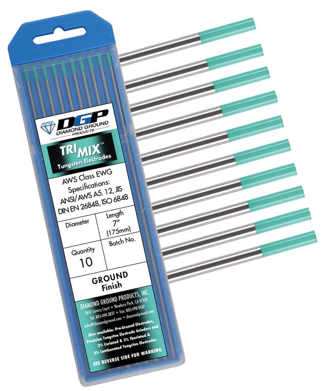 Diamond Ground Filler Metals Diamond Ground Tri-Mix Tungsten Electrode