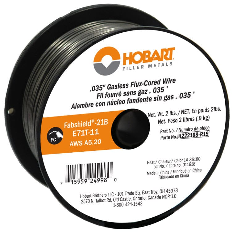 Hobart Filler Metals Hobart E71T-11 Flux-Cored Welding Wire - 2# Spool