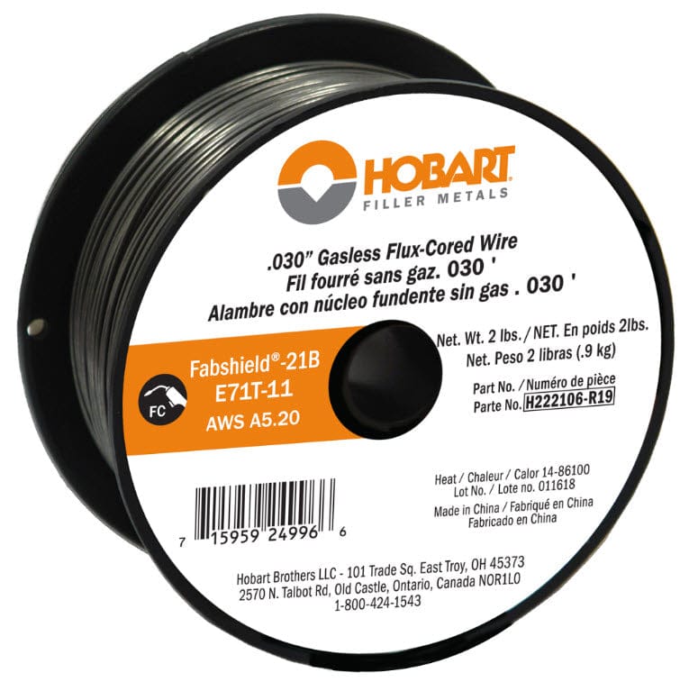 Hobart Filler Metals Hobart E71T-11 Flux-Cored Welding Wire - 2# Spool