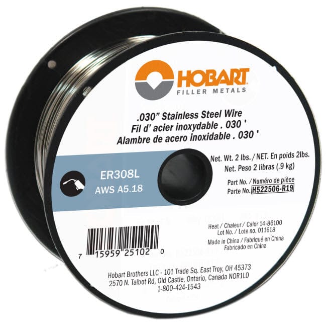 Hobart Filler Metals Hobart ER308L .030 Stainless Steel MIG Wire - 2# Spool H522506-R19