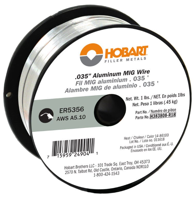 Hobart Filler Metals Hobart ER4043 Aluminum MIG Wire - 1# Spool