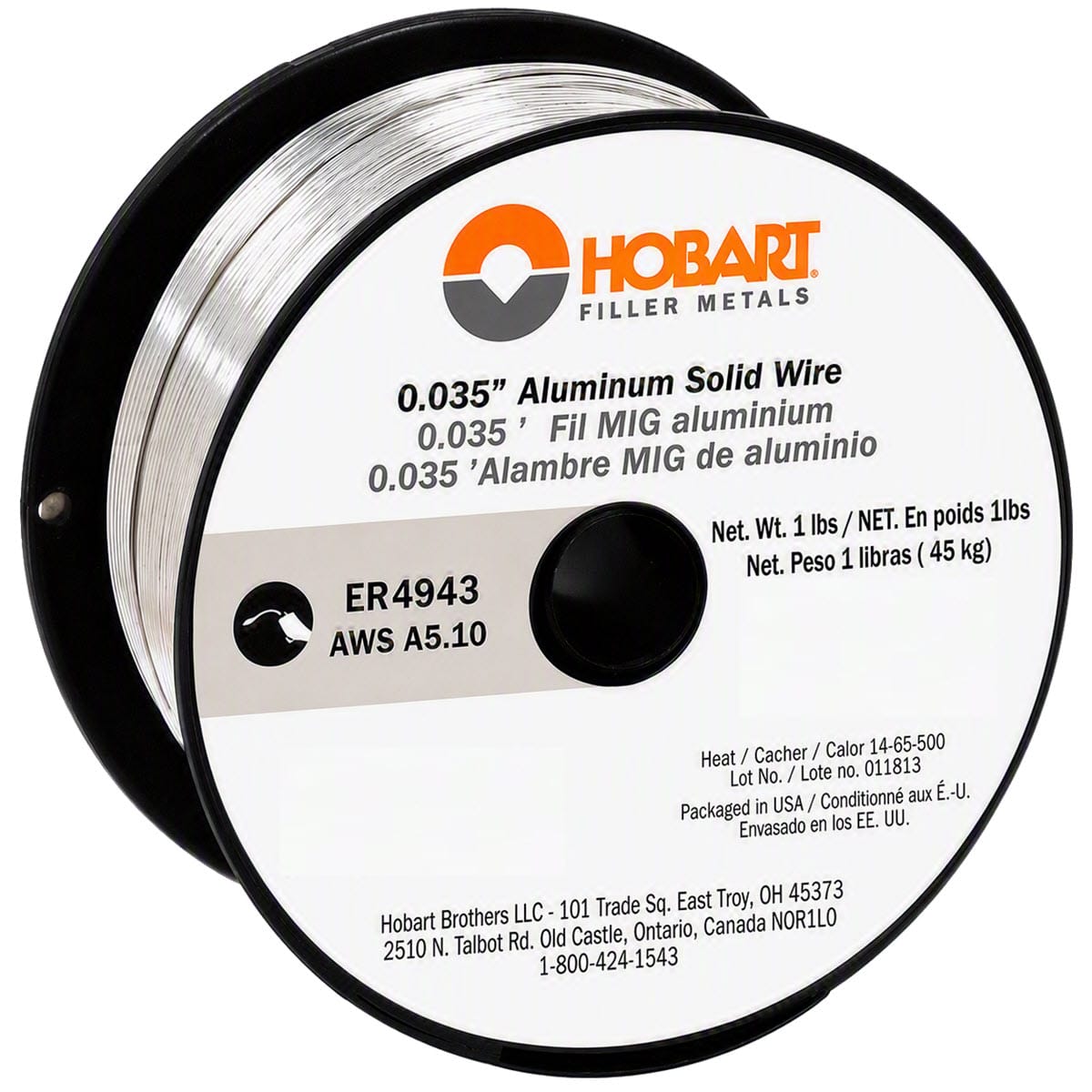 Hobart 0.035 inch aluminum MIG welding wire on a one pound spool