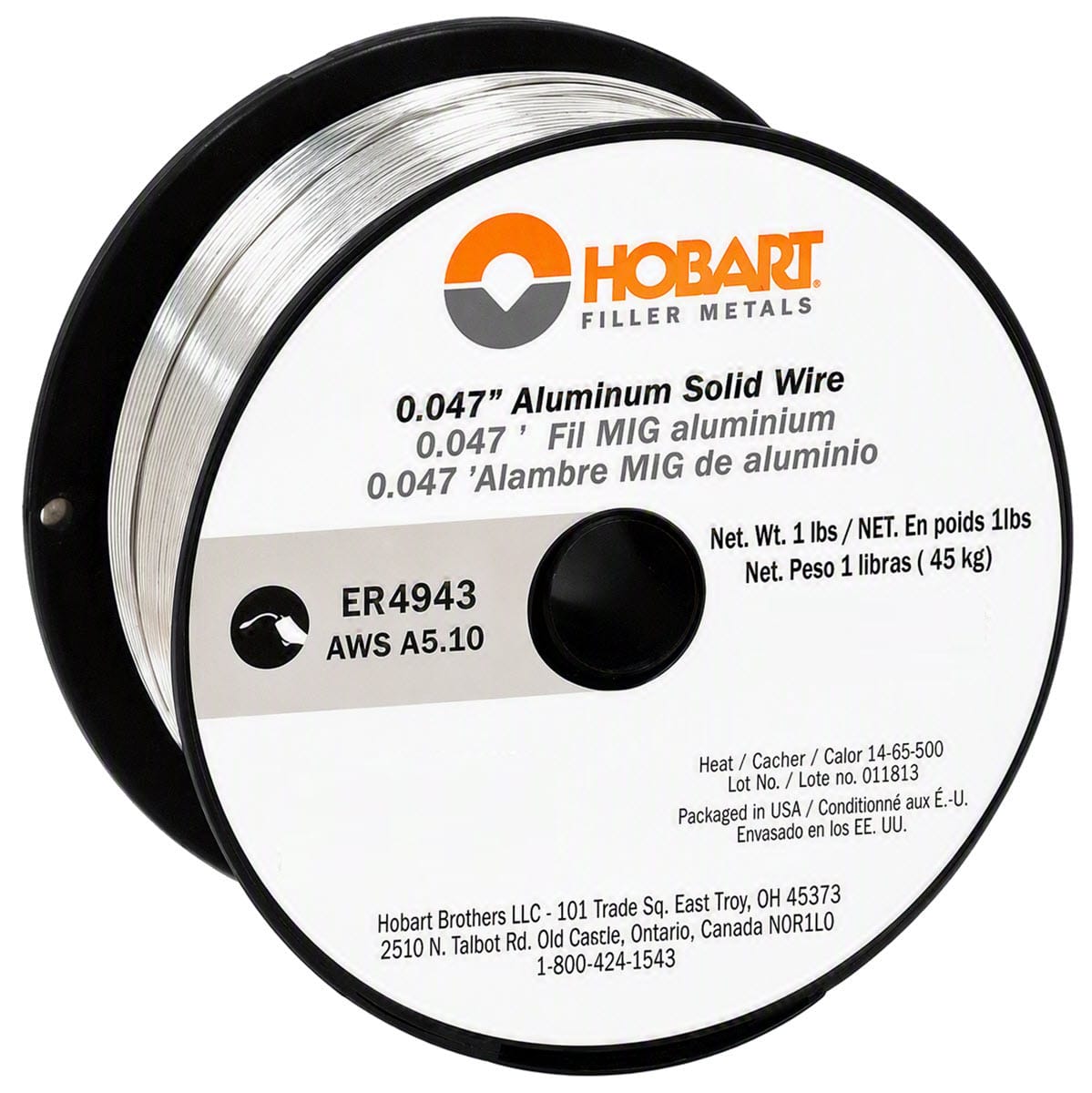 Hobart 0.047 inch aluminum MIG welding wire on a one pound spool