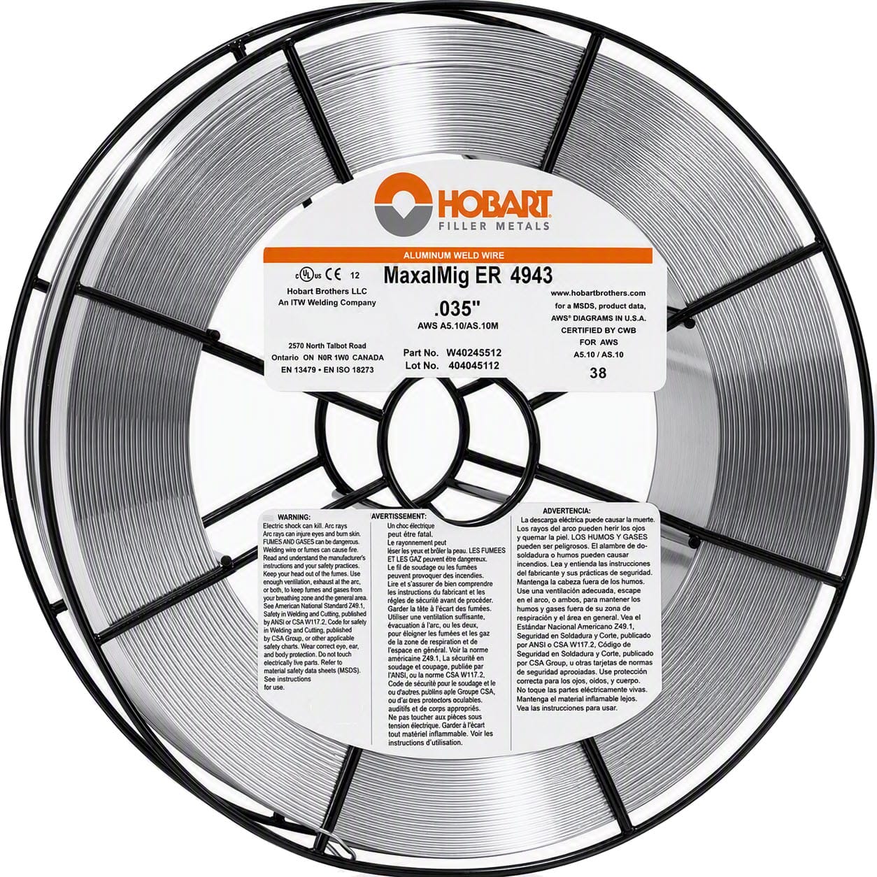 Hobart MaxalMig ER 4943 aluminum weld wire spool