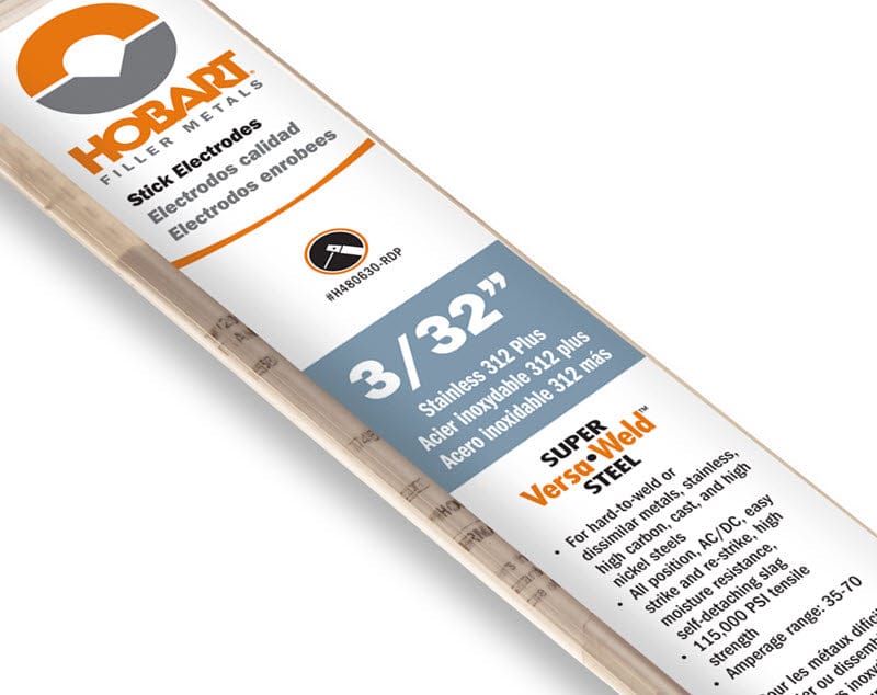 Hobart Filler Metals Hobart Stainless Steel 312 Plus Stick Electrodes H480630-RDP