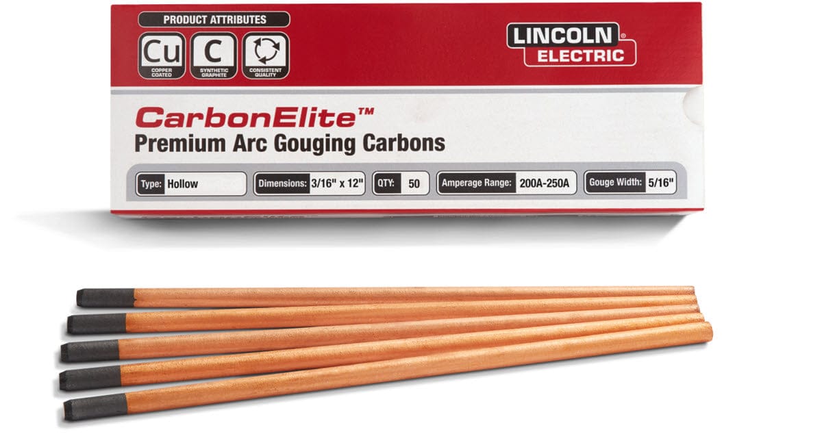 Lincoln Filler Metals 3/16 Lincoln Carbon Elite Hollow Gouging Electrodes KP3801 (pkg 50)