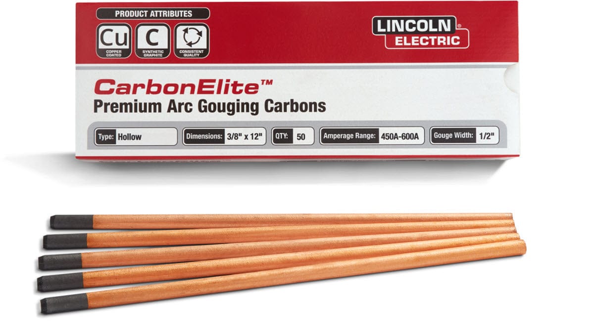 Lincoln Filler Metals 3/8 Lincoln Carbon Elite Hollow Gouging Electrodes KP3801 (pkg 50)
