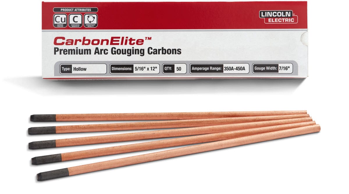 Lincoln Filler Metals 5/16 Lincoln Carbon Elite Hollow Gouging Electrodes KP3801 (pkg 50)