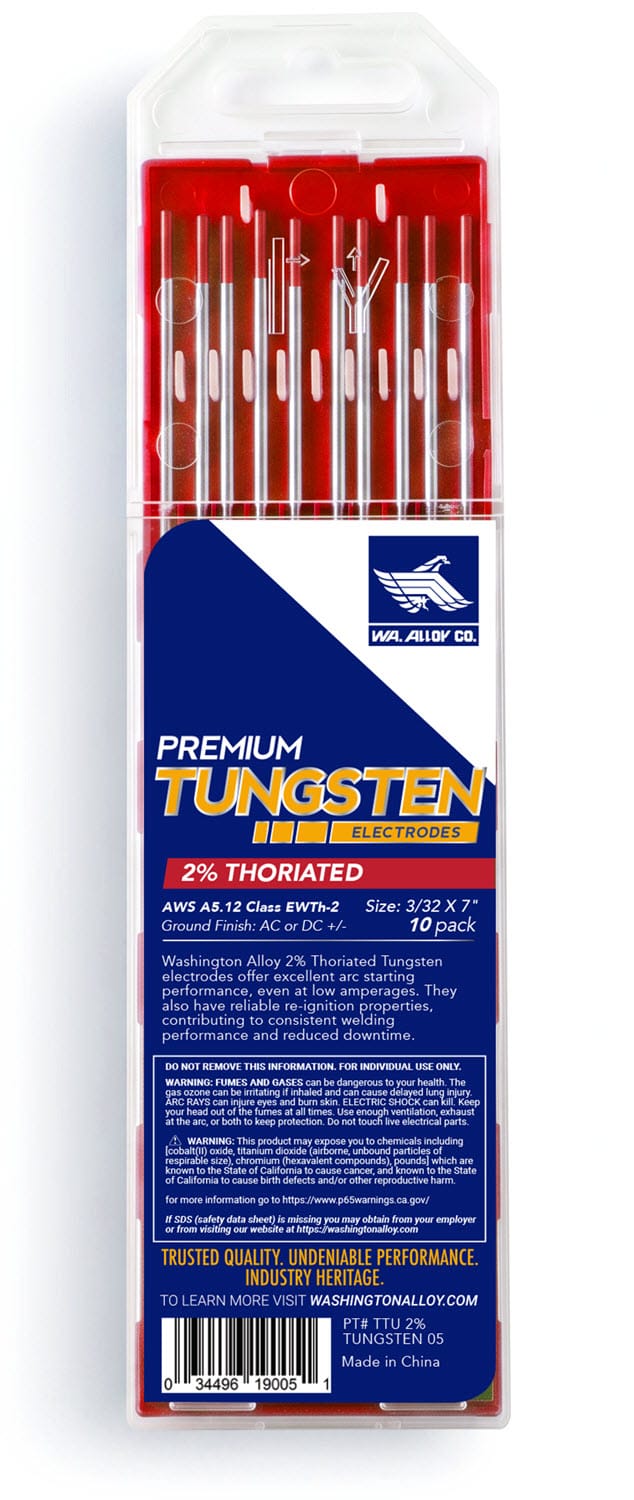 Washington Alloy 2% Thoriated Tungsten Electrode (EWTH-2)
