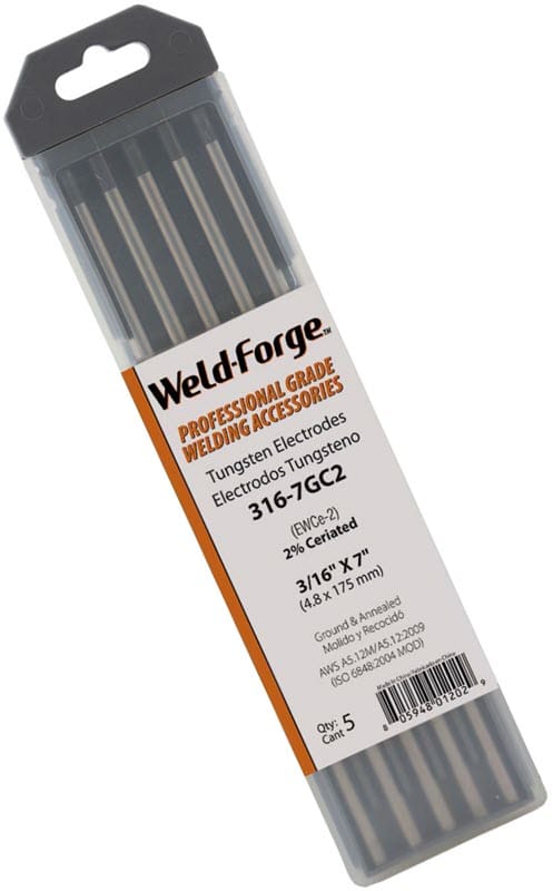 Weld-Forge Filler Metals 3/16 Weld-Forge 2% Ceriated Tungsten Electrode