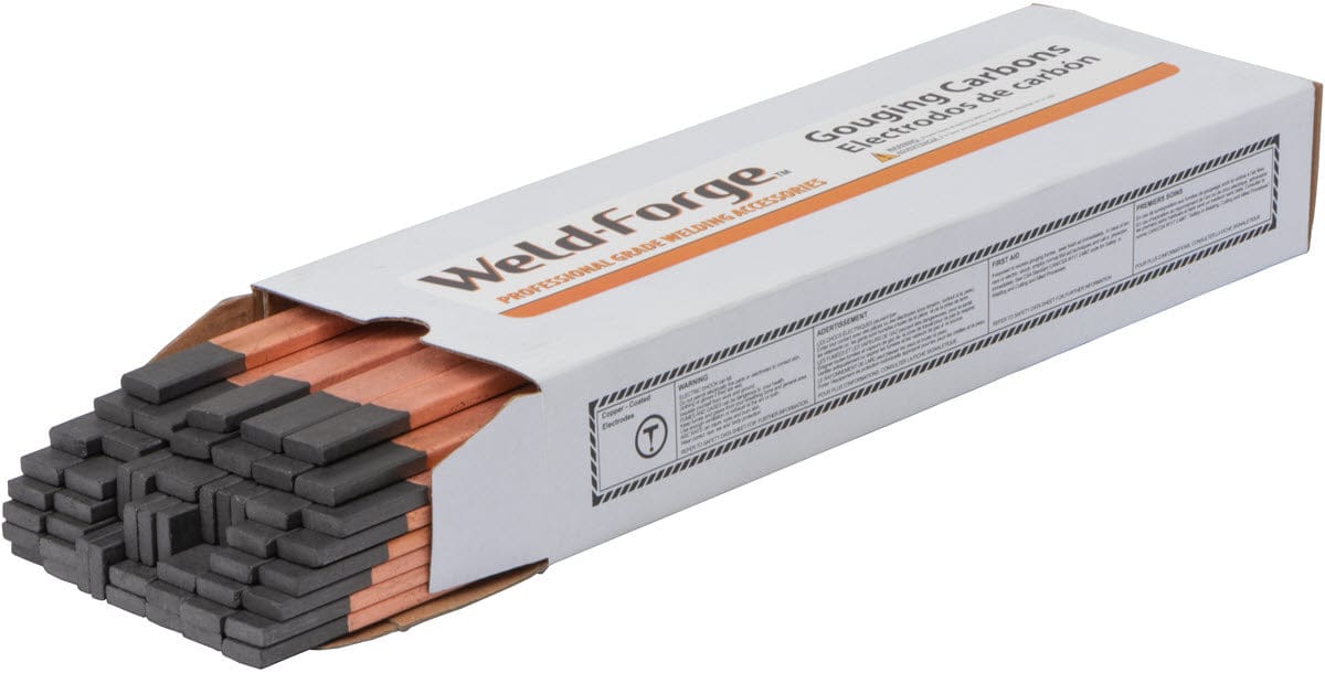Weld-Forge Filler Metals Weld-Forge Flat Carbon Arc Gouging Electrodes - DC Copper Coated