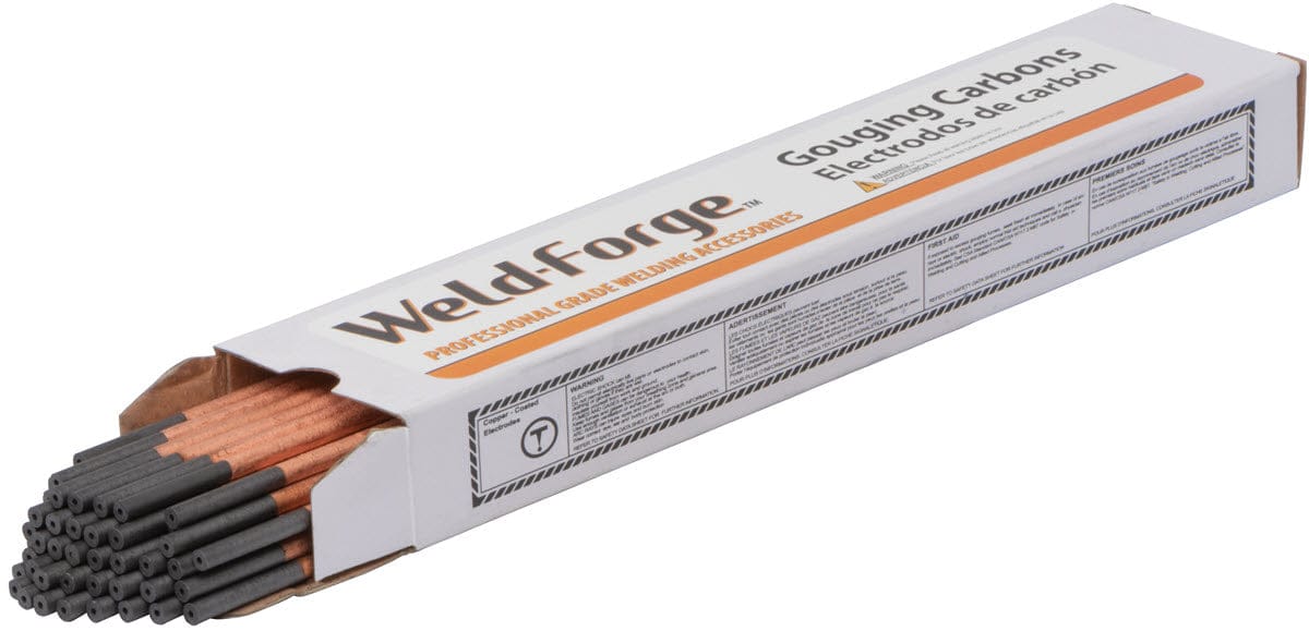 Weld-Forge Filler Metals 3/16 Weld-Forge Hollow Pointed Carbon Arc Gouging Electrodes - DC Copper Coated