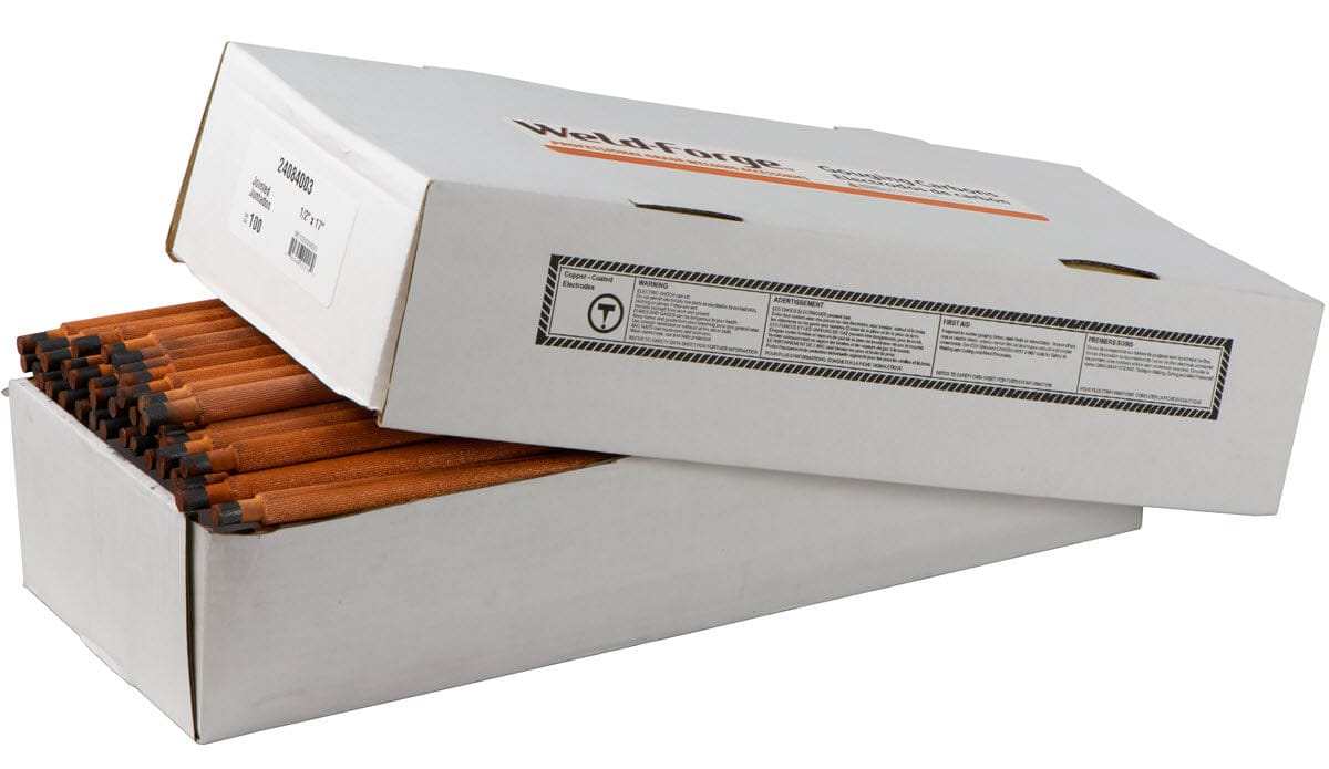 Weld-Forge Filler Metals 1/2 Weld-Forge Jointed Carbon Arc Gouging Electrodes - DC Copper Coated